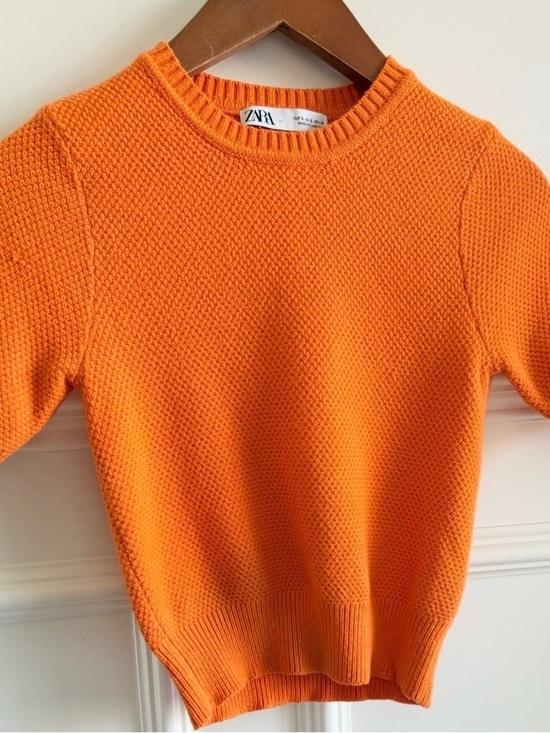 Zara Sweaters - ZARA Women’s Cropped Top Short Sleeve Crew Neck Knit light Sweater Shirt Size S